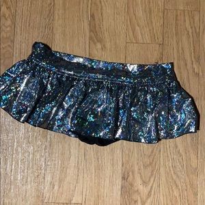 Silver Iridescent Mini Skort
